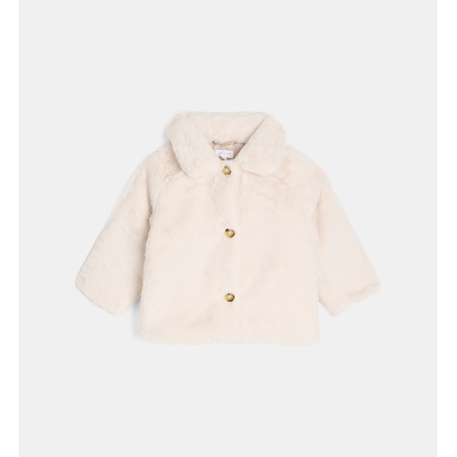 Manteau vagabonde écru <span itemprop=