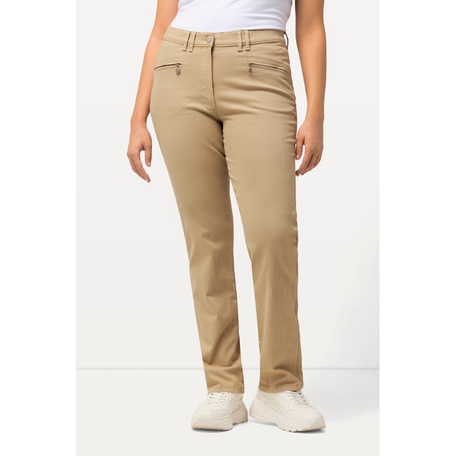 Pantalon stretch Mony beige <span itemprop=