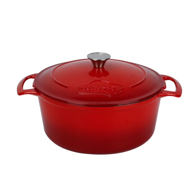 Cocotte ronde 7L en fonte émaillée, COLETTE rouge <span itemprop=