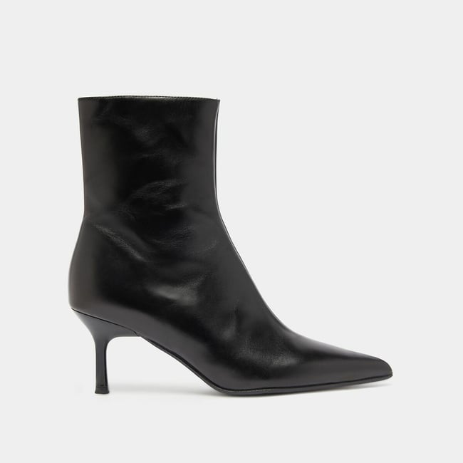 Botines de tacón de aguja de piel, Diem negro <span itemprop=