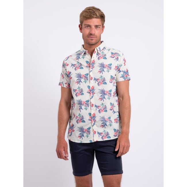 Chemise Manches Courtes Pur Coton Motifs Dorida v002227 <span itemprop=