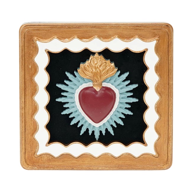 Déco murale ex-voto 14.3cm Couleur or <span itemprop=