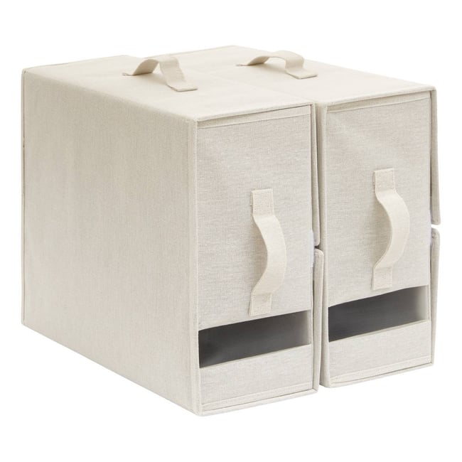 Housse de rangement rectangulaire DRESSY PLUS Couleur beige <span itemprop=