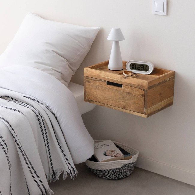 Etagère murale carrée en bois d'acacia  ORANE - MADE IN MEUBLES 