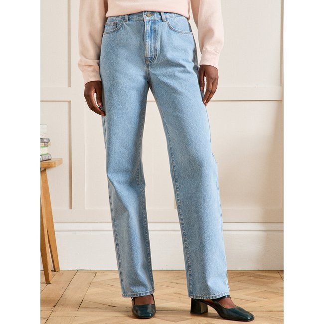 Jean relax Camille coton biologique denim bleach <span itemprop=