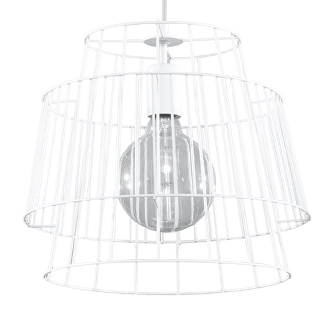 Suspension Acier Blanc E27 1 Gate Couleur blanc <span itemprop=