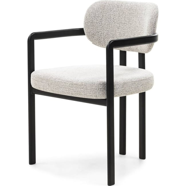 Chaise rembourrée collection FLAIRE Couleur taupe et noir <span itemprop=