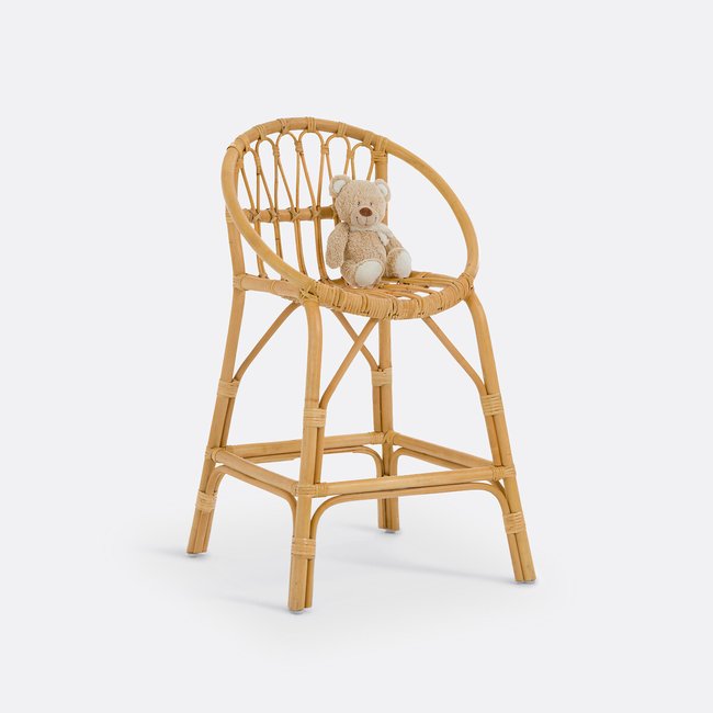 Chaise haute enfant, rotin, Malu naturel <span itemprop=