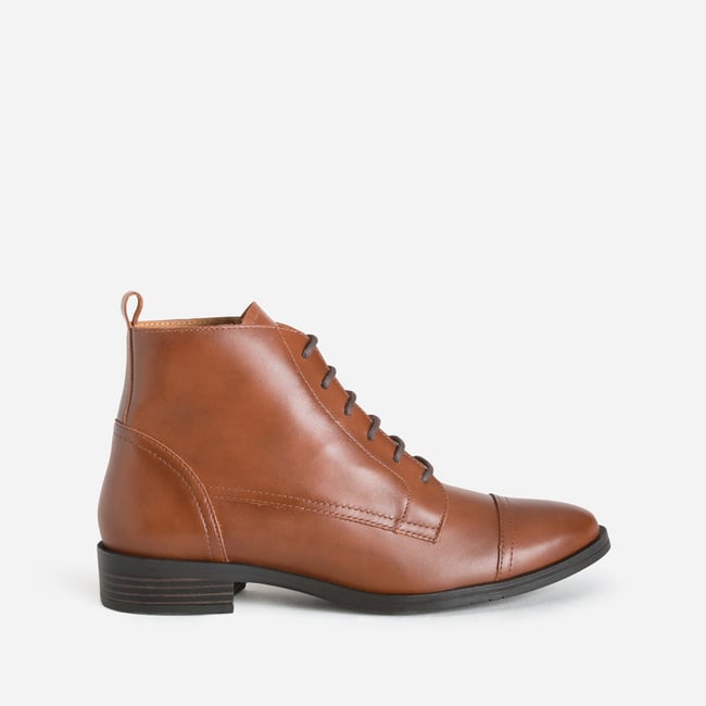 Boots en cuir BIBUA cognac <span itemprop=