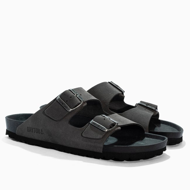 Sandales en cuir suédé ATLAS pour femme grey <span itemprop=