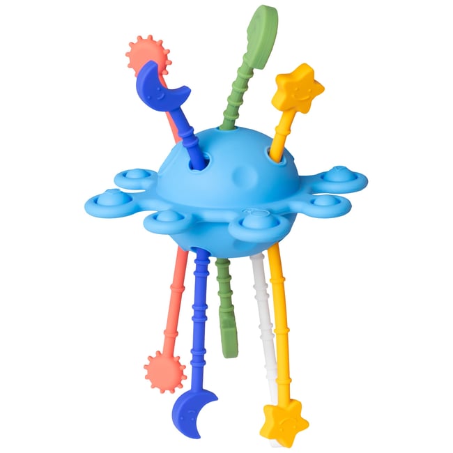 Jouet d'éveil et de dentition en silicone multicolore <span itemprop=