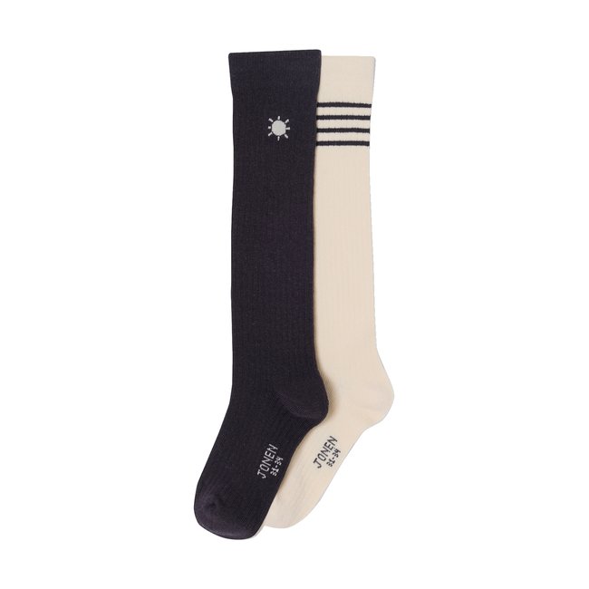 Lot de 2 paires de chaussettes hautes assorties <span itemprop=