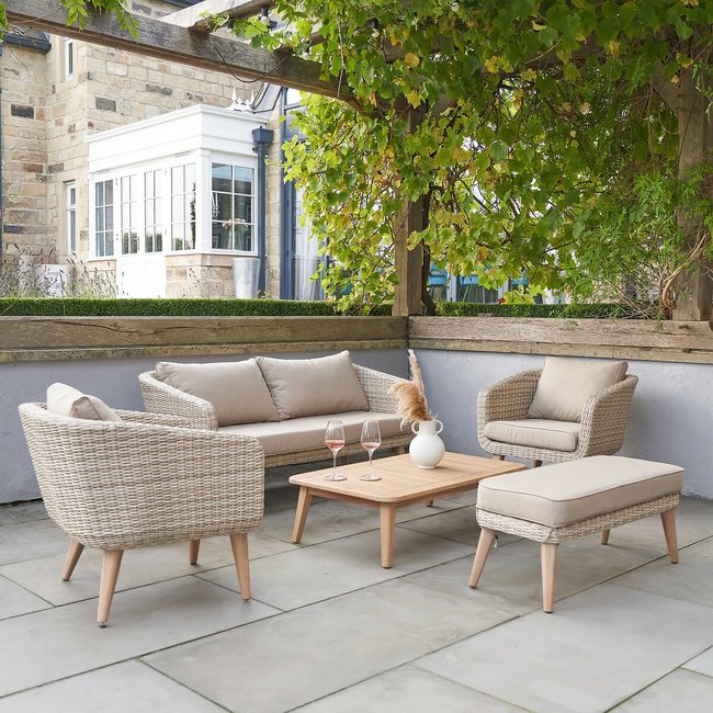 Cabon Outdoor Seating Set, pebble beige, SO'HOME