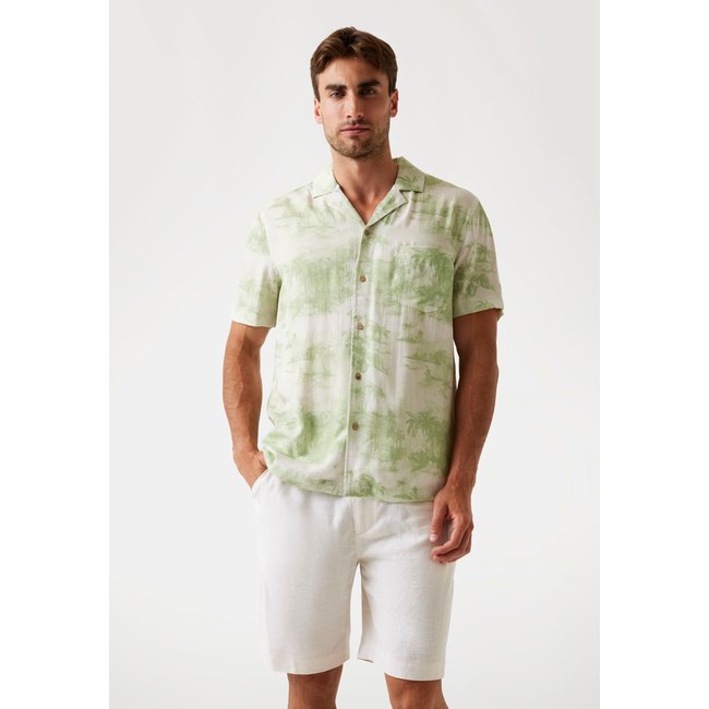 Chemise Bowling Imprimée vert <span itemprop=
