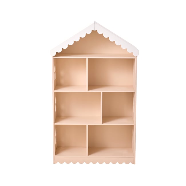 Bibliothèque feston bois maison Couleur rose <span itemprop=