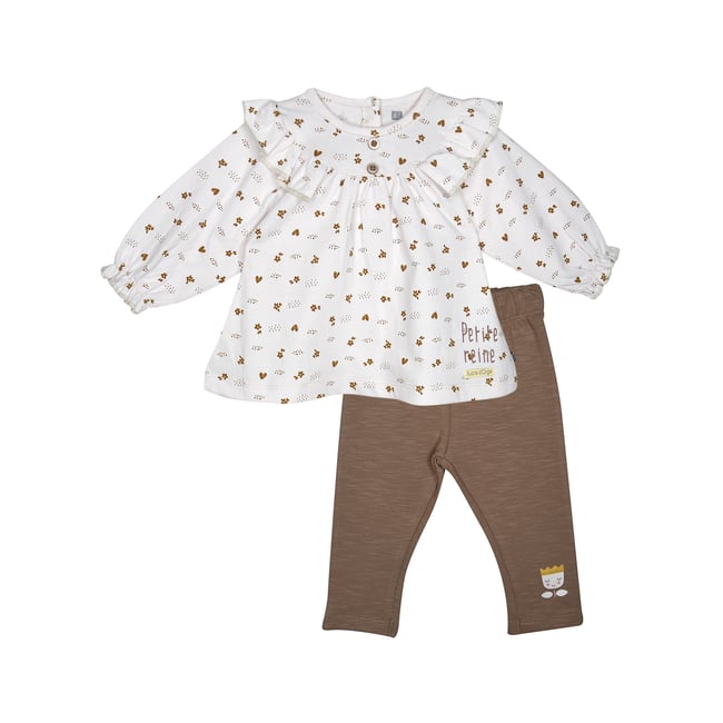 Ensemble tunique jegging paulette maille beige <span itemprop=