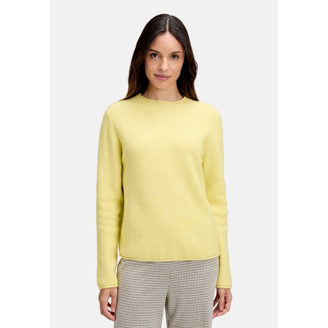 Pull-over en maille à col droit muted lime <span itemprop=