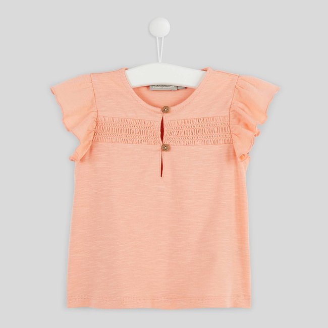 Blouse manches courtes unie en coton BIO, certifié OEKO-TEX caramote <span itemprop=