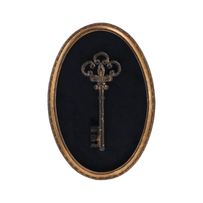 Déco murale clé velours 21.4x31.2cm Couleur noir <span itemprop=