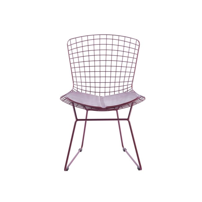 Chaise de salle à manger  Métal  Bordeaux-MONDRA Couleur bordeaux <span itemprop=
