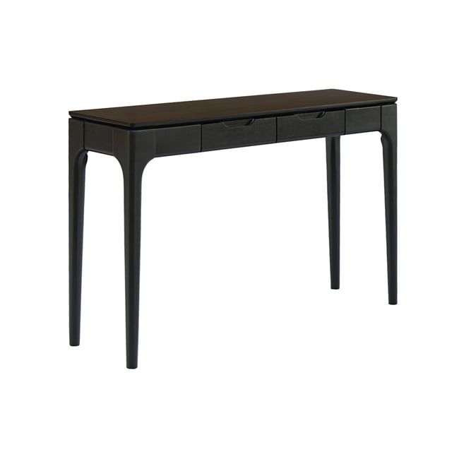 Console bois d'hévéa placage frêne 2 tiroirs ALIENOR - SWEEEK