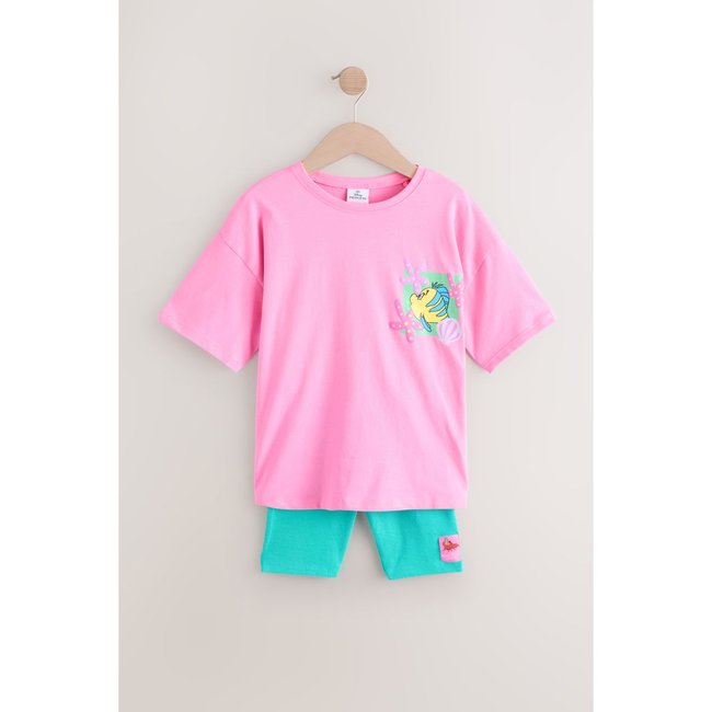 Short cycliste et t-shirt, ensemble rose <span itemprop=