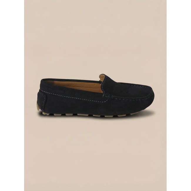 Mocassins suédés marine <span itemprop=