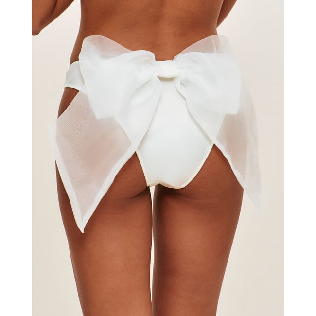 Culotte satin avec nœud VEILBOWIZ ecru <span itemprop=