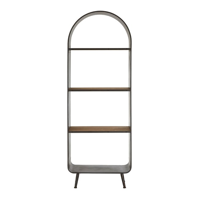 Fir wood Tall Shelf Unit, black, SO'HOME
