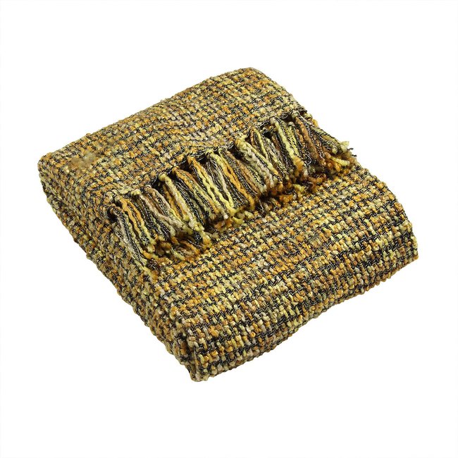 Baoli Knitted Check Throw, honey, PAOLETTI