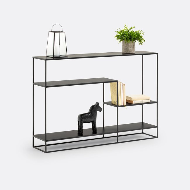 Asymmetrische Konsole Hiba, Stahl schwarz <span itemprop=