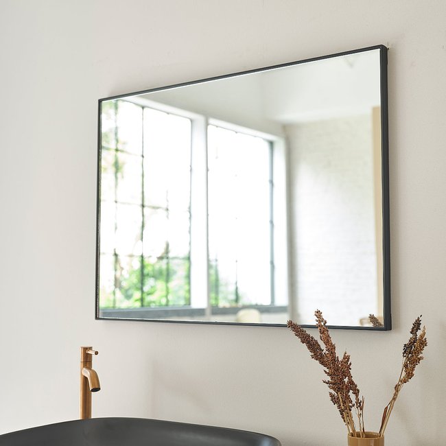 Miroir en métal 70  OLIVIA Couleur noir <span itemprop=