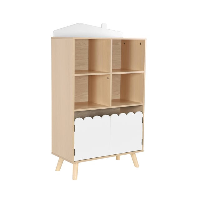 Bibliothèque enfant rose 2 portes et 4 étagères I