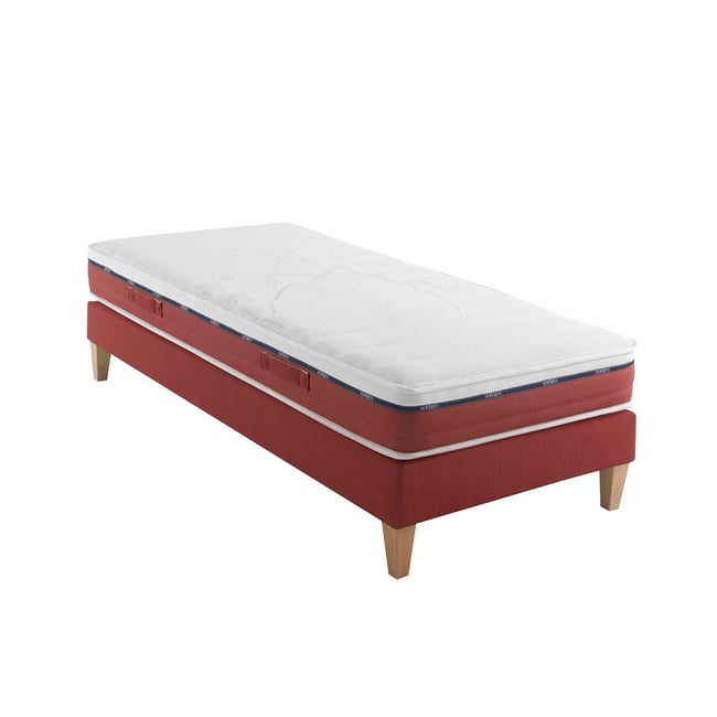Ensemble matelas 100% latex, sommier et pieds Crépuscule 600 Couleur blanc <span itemprop=