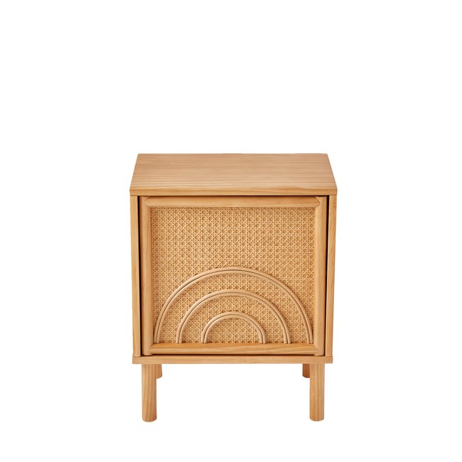 Chevet en bois et cannage Arc-en-ciel Couleur bois <span itemprop=