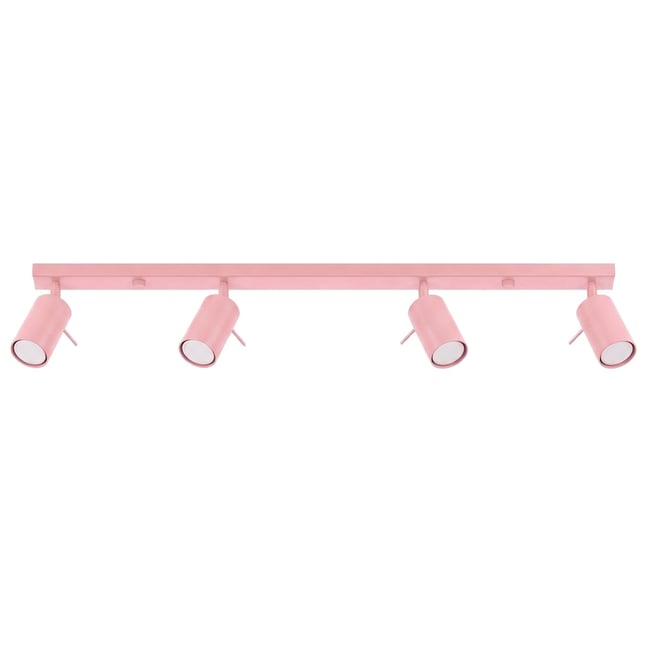 Plafonnier Acier Rose GU10 4 RING Couleur rose <span itemprop=