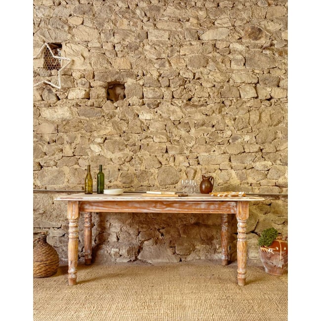 Table à manger en bois Romy N°1540 - Bon état Couleur marron <span itemprop=