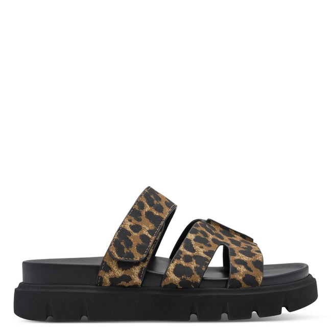 Mule à talon marron camel moutarde <span itemprop=