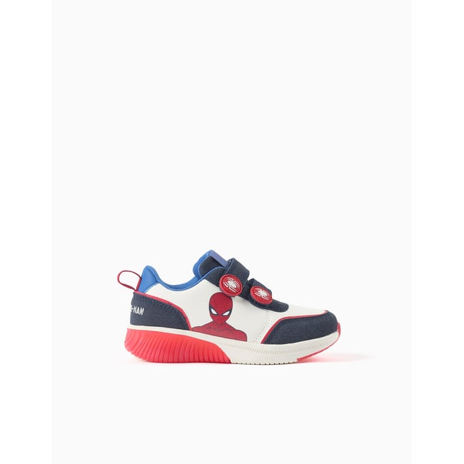 Baskets lumineuses avec imprimé Spider-Man bleu foncé <span itemprop=