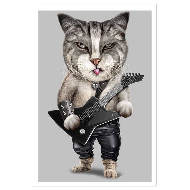 Affiche enfant chat en métal lourd - HEXOA