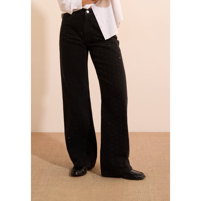 Jean avec strass JOY BROD jean denim <span itemprop=