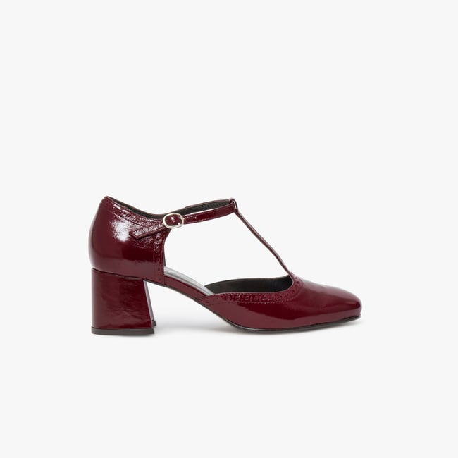 Escarpin en cuir ISADORE rouge cerise <span itemprop=