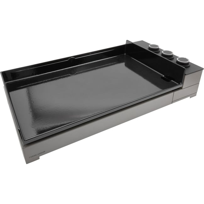 Plancha gaz Premium Acier 75 NG noir gris 3 brûleurs à poser, 73.2x40.9 cm gris <span itemprop=