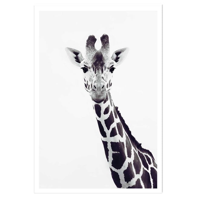 Affiche enfant girafe noire - HEXOA