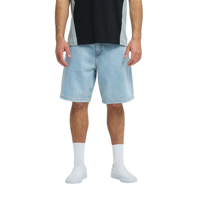 Short en denim bleu indigo light <span itemprop=