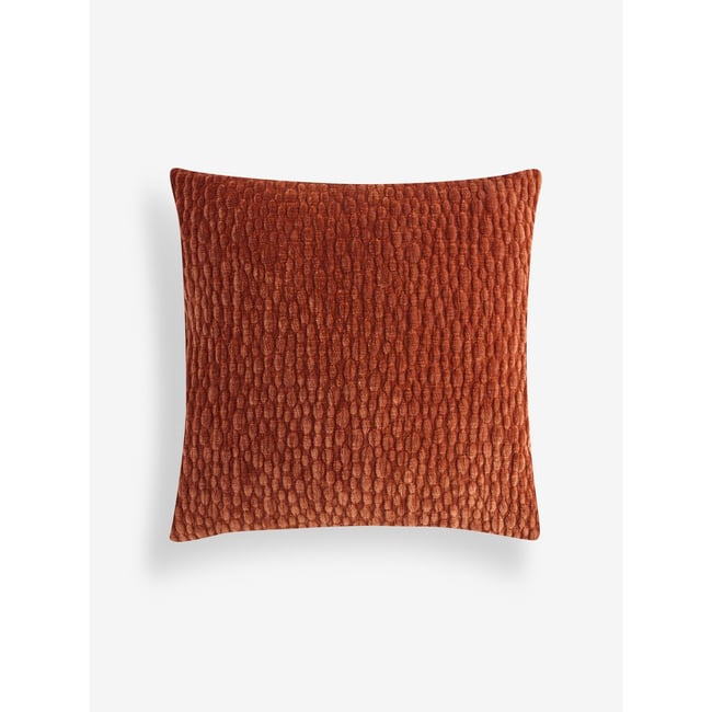 Coussin en chenille effet galets orange <span itemprop=