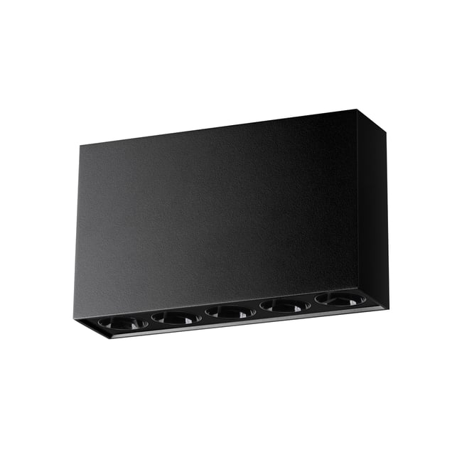 Plafonnier Aluminium Noir LED 5 Sole Couleur noir <span itemprop=