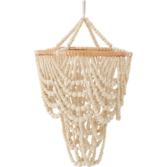 Abat-jour en perles de bois Couleur naturel <span itemprop=