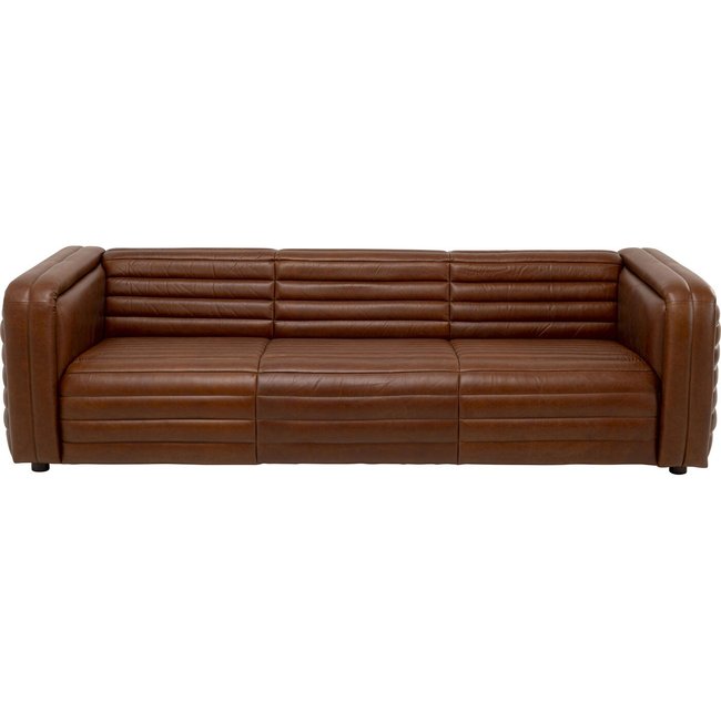 Canapé 3 places en cuir, AURELIO Couleur marron <span itemprop=