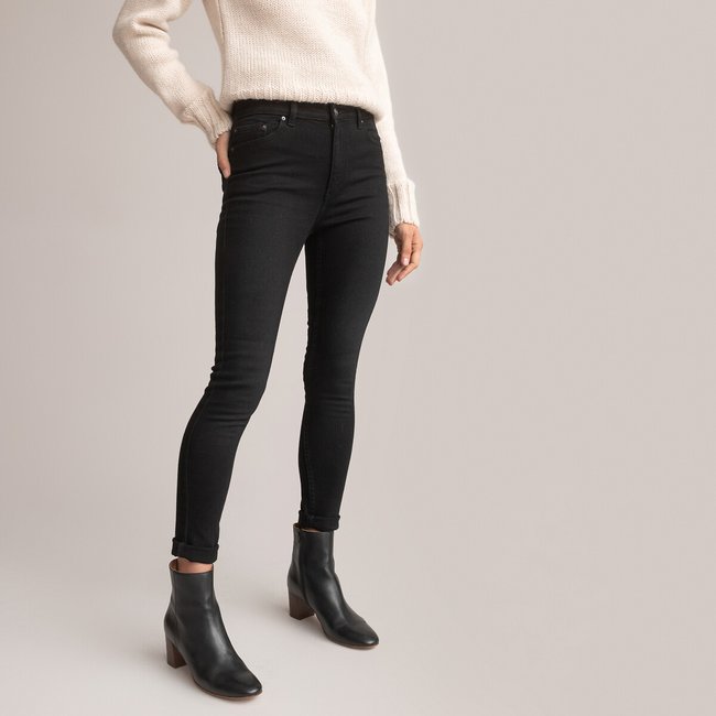 Skinny jeans in bio katoen <span itemprop=